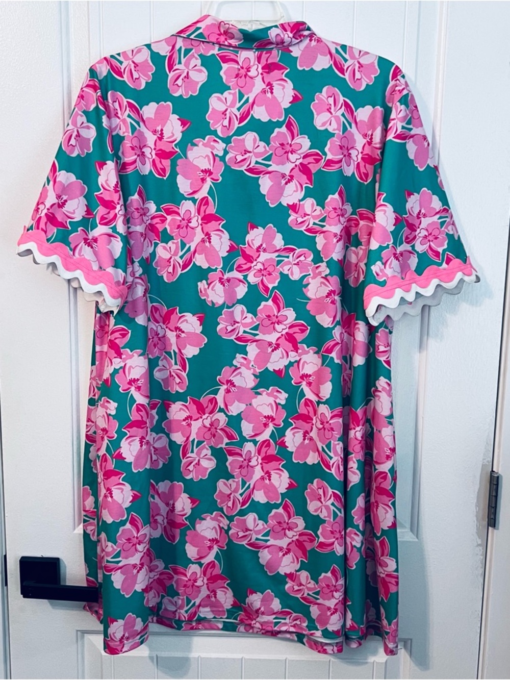 Southern Stitch Floral Pink & Teal Short Sleeve Dress XXL - Picture 4 of 9